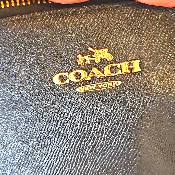 Coach Black Leather Tote with Gold Accents - Picture 13 of 16